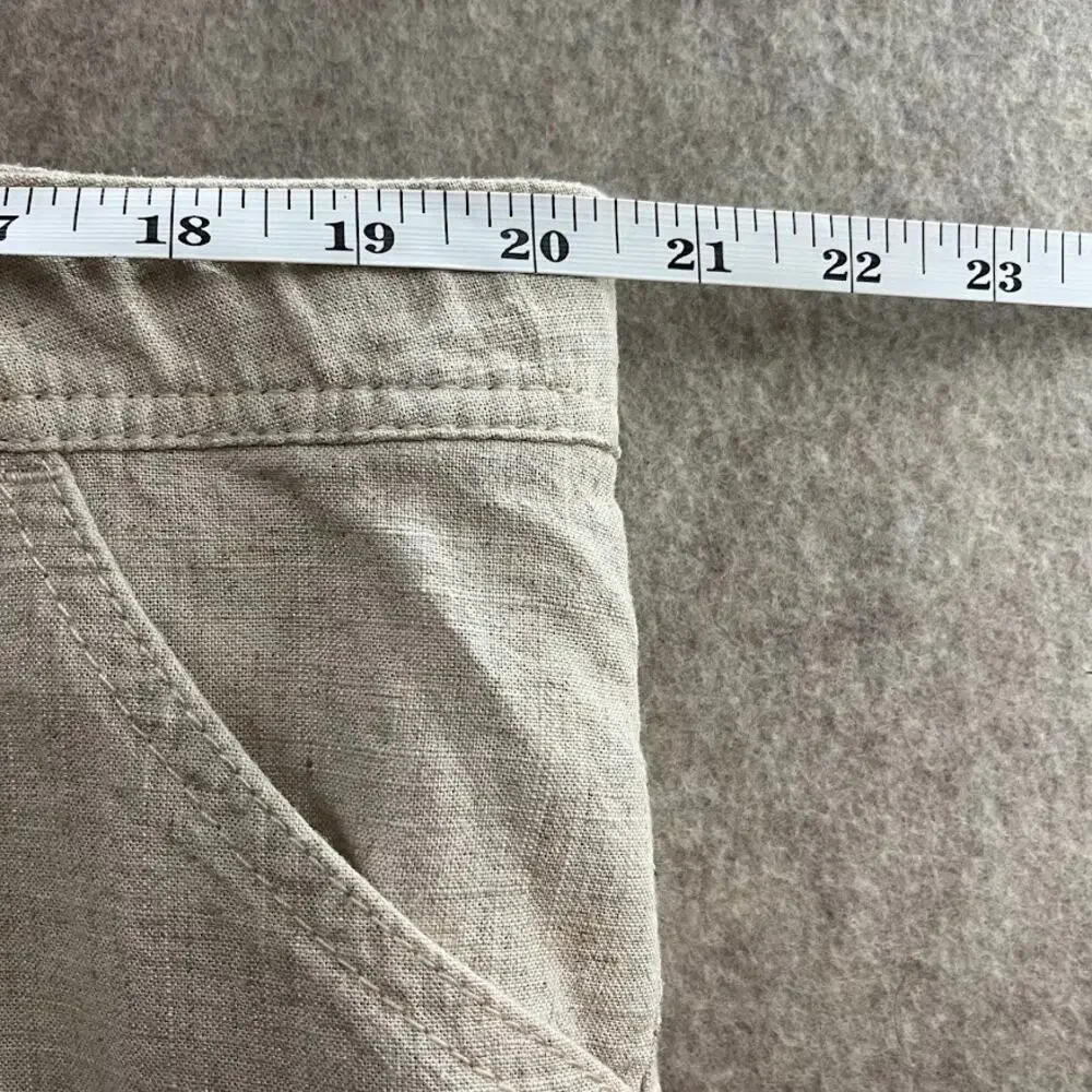 H&M Cream Linen‎ Drawstring Pants Sixe XL